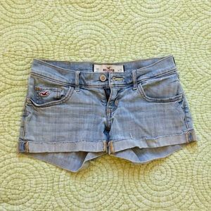 Hollister light wash jean shorts